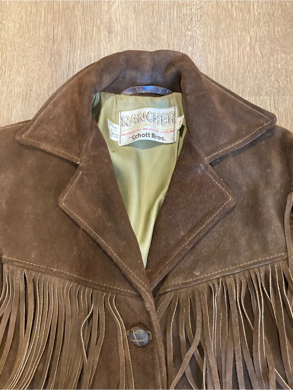 Vintage Schott Bros. Rancher Fringe Suede Jacket Size 14 1970s Western Cowgirl - Picture 3 of 16